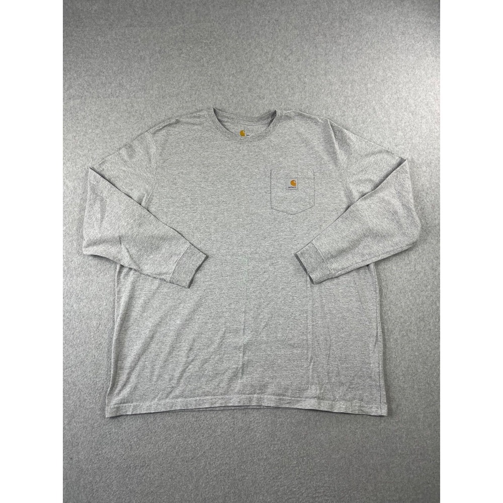 Carhartt Long Sleeve Pocket‎ T Shirt Mens 3XL Gray Original Fit Workwear